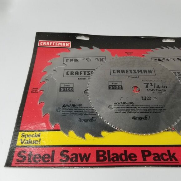 Craftsman 5 pc Steel Circular Saw Blade Set New Old Stock - Picture 3 of 5